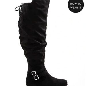 Knee High Suede Style Boots WIDE CALF